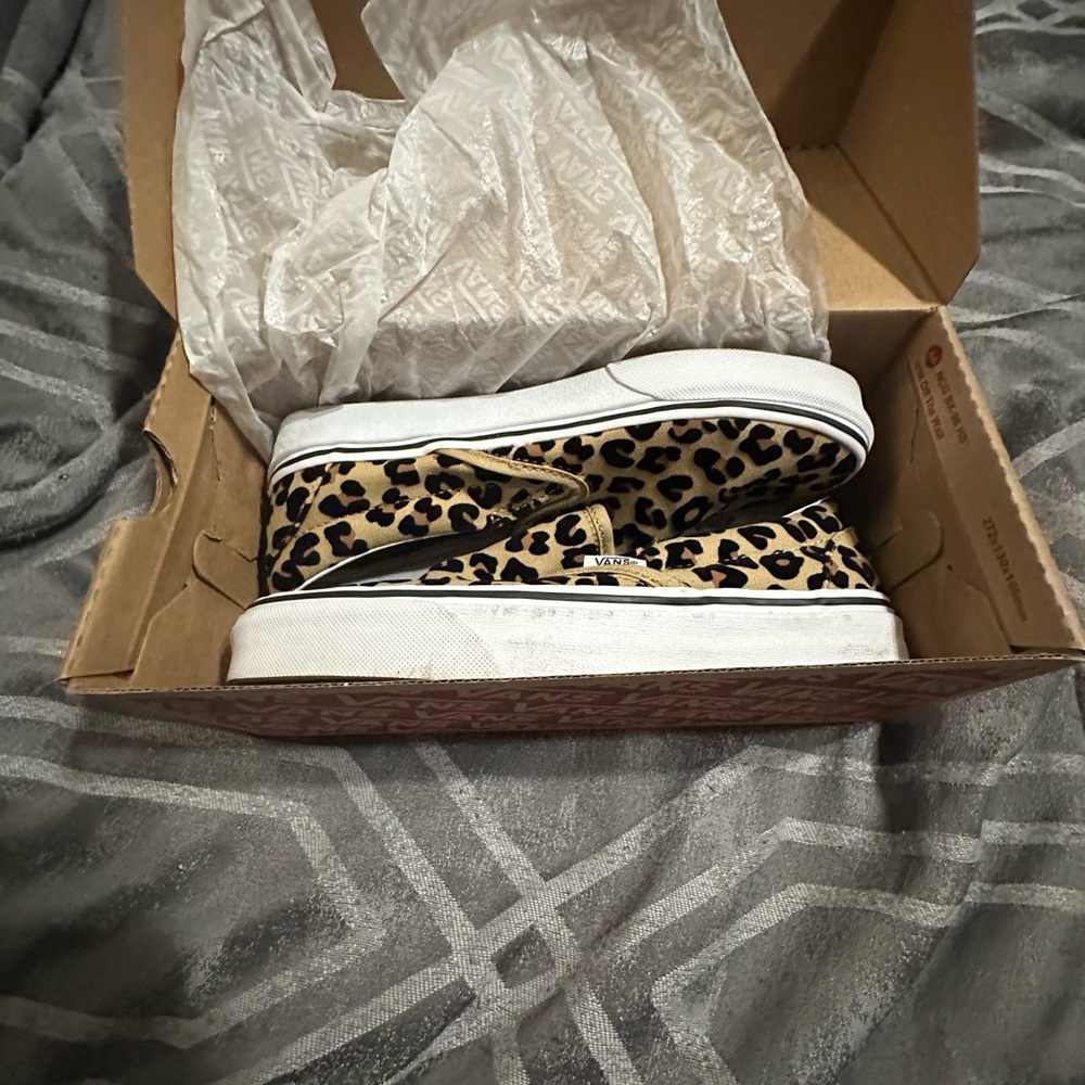 Vans Leopard Print Slip-On Sneakers